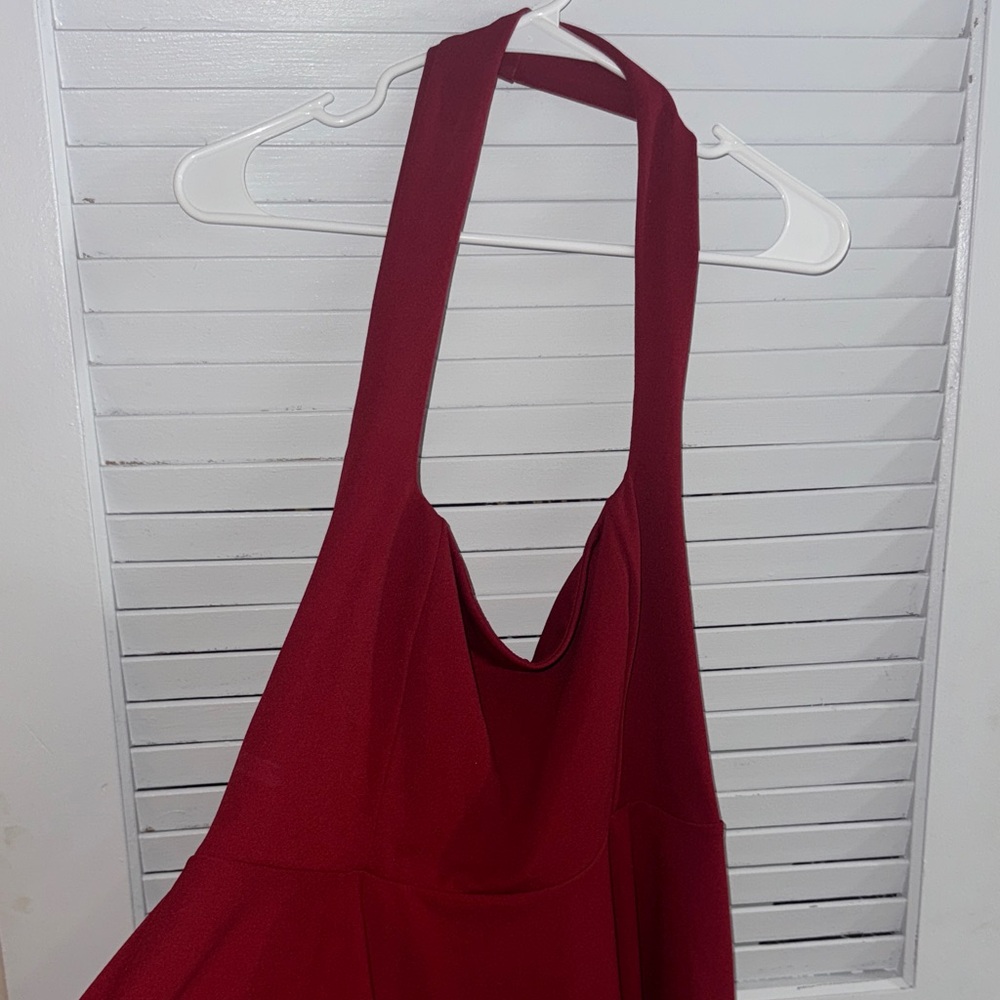 Fashion Nova Burgundy Halter Dress